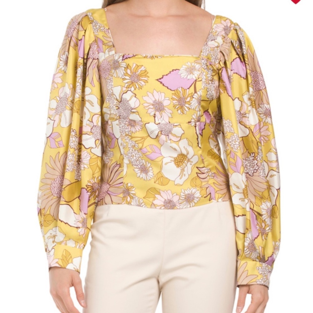 Sandro Silk Lilac Multi, Silk Printed Top, Size XS